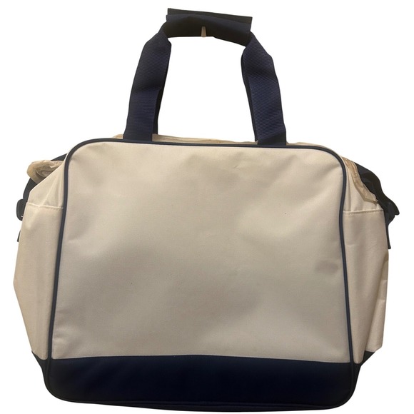 Ralph Lauren Polo Player Diaper Bag Tote White Navy Red Striped Logo - Picture 5 of 8